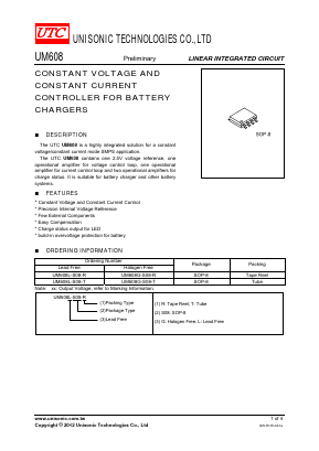 UM608 Datasheet PDF Unisonic Technologies