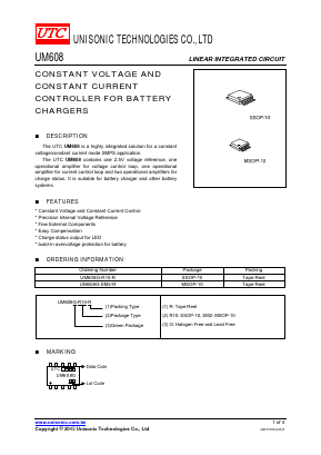 UM608G-SM2-R Datasheet PDF Unisonic Technologies