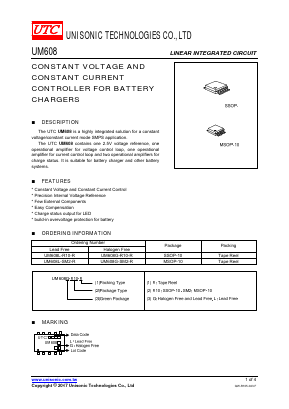 UM608G-R10-R Datasheet PDF Unisonic Technologies