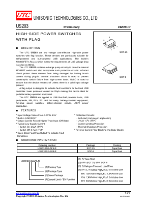 US203AHG-S08-R Datasheet PDF Unisonic Technologies