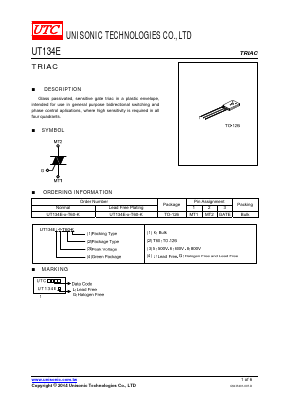 UT134EL-6-T60-K Datasheet PDF Unisonic Technologies