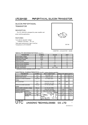 UTC2SA1020 Datasheet PDF Unisonic Technologies