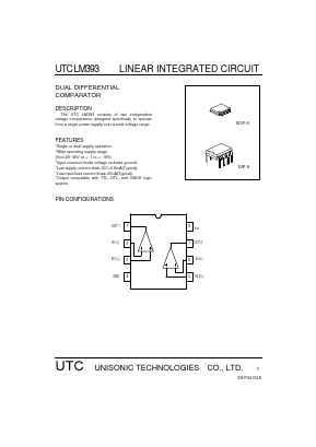 UTCLM393 Datasheet PDF Unisonic Technologies