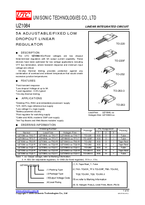 UZ1084-18 Datasheet PDF Unisonic Technologies