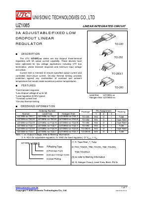 UZ1085-AD-TA3-T Datasheet PDF Unisonic Technologies
