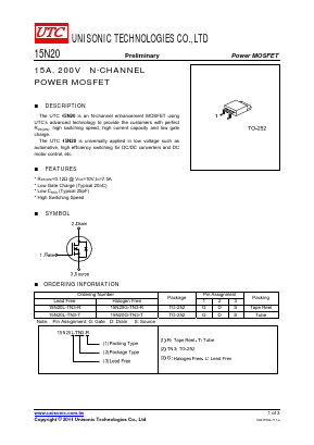 15N20L-TN3-R Datasheet PDF Unisonic Technologies