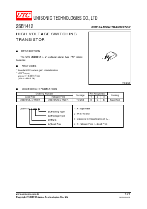 2SB1412 Datasheet PDF Unisonic Technologies