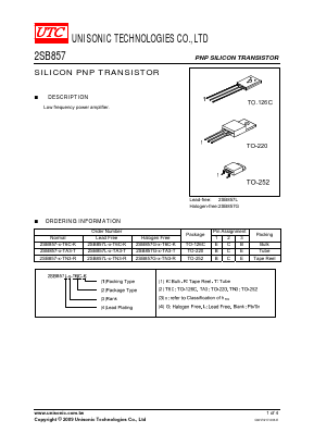 2SB857L-C-T6C-R Datasheet PDF Unisonic Technologies