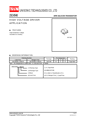 2SC4548 Datasheet PDF Unisonic Technologies