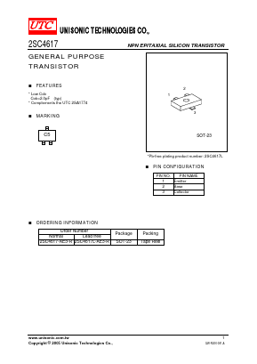 2SC4617L Datasheet PDF Unisonic Technologies