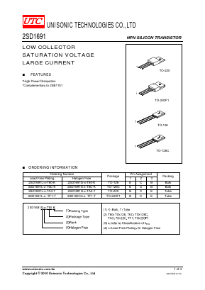 2SD1691G-X-T60-T Datasheet PDF Unisonic Technologies