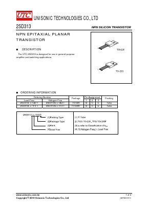 2SD313G-D-TF3-T Datasheet PDF Unisonic Technologies
