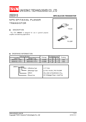 2SD313L-F-TA3-T Datasheet PDF Unisonic Technologies