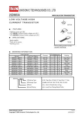 2SD965AL Datasheet PDF Unisonic Technologies