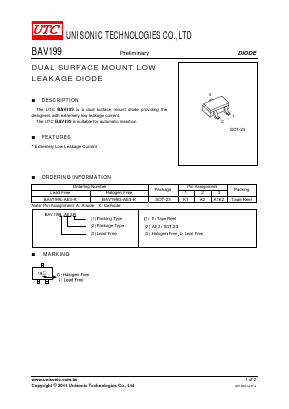 BAV199 Datasheet PDF Unisonic Technologies