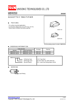 MBR0530-CA2-R Datasheet PDF Unisonic Technologies