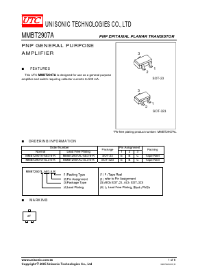 MMBT2907AL-AL3-6-R Datasheet PDF Unisonic Technologies