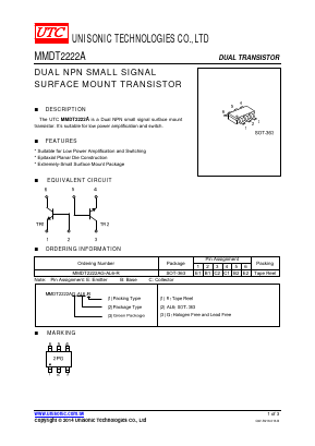 MMDT2222A Datasheet PDF Unisonic Technologies