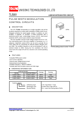 TL5001L-S08-T Datasheet PDF Unisonic Technologies