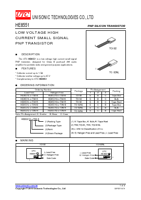 HE8551L-C-T92-B Datasheet PDF Unisonic Technologies