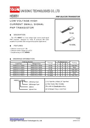 HE8551L-D-T92-B Datasheet PDF Unisonic Technologies