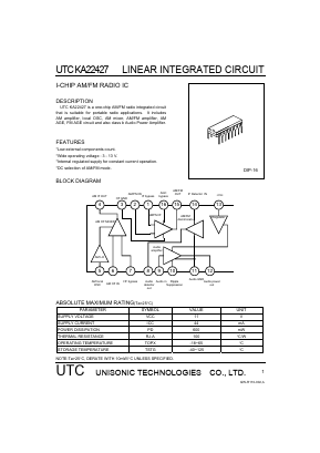 UTCKA22427 Datasheet PDF Unisonic Technologies