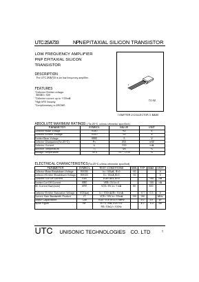 UTC2SA733 Datasheet PDF Unisonic Technologies