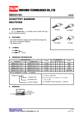 MBR20150CG-TF1-T Datasheet PDF Unisonic Technologies