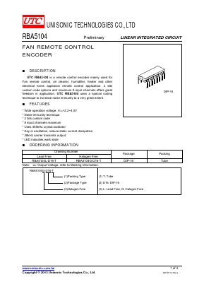 RBA5104G-D16-T Datasheet PDF Unisonic Technologies