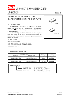 U74HCT125 Datasheet PDF Unisonic Technologies