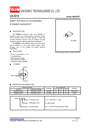 UK3919L-TN3-R Datasheet PDF Unisonic Technologies