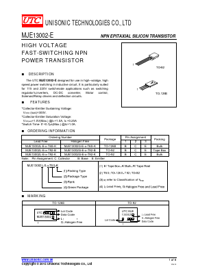 MJE13002-E Datasheet PDF Unisonic Technologies