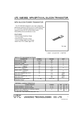 MJE13002 Datasheet PDF Unisonic Technologies