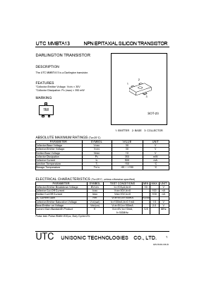 MMBTA13 Datasheet PDF Unisonic Technologies