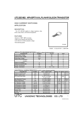 2SD1802 Datasheet PDF Unisonic Technologies