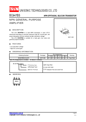 BC847BS Datasheet PDF Unisonic Technologies