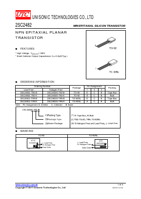 2SC2482L Datasheet PDF Unisonic Technologies