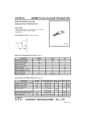 UTCTIP112 Datasheet PDF Unisonic Technologies