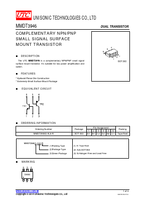 MMDT3946G-AL6-R Datasheet PDF Unisonic Technologies