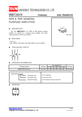 MMDT2907A Datasheet PDF Unisonic Technologies