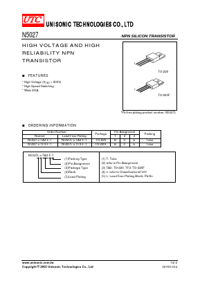 N5027 Datasheet PDF Unisonic Technologies