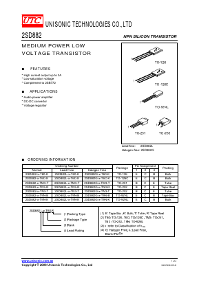 2SD882L-P-T60-T Datasheet PDF Unisonic Technologies