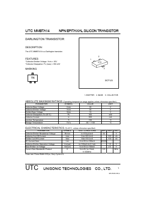 MMBTA14 Datasheet PDF Unisonic Technologies