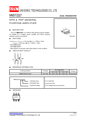 MMDT2227G Datasheet PDF Unisonic Technologies