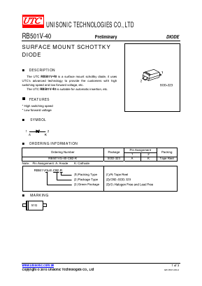 RB501VG-40-CB2-R Datasheet PDF Unisonic Technologies