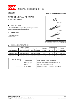 2N6718 Datasheet PDF Unisonic Technologies