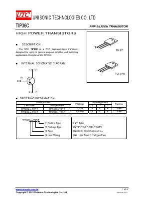 TIP36CL-O-T3P-T Datasheet PDF Unisonic Technologies
