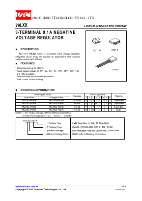 79L05G-AB3-K Datasheet PDF Unisonic Technologies