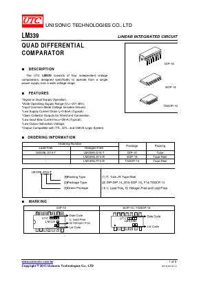 LM339L-D14-R Datasheet PDF Unisonic Technologies
