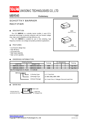 MBR545L-SMA-R Datasheet PDF Unisonic Technologies